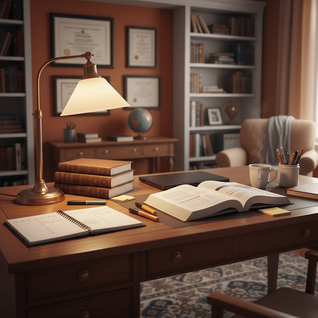 Professional tutoring workspace designed for focused learning sessions